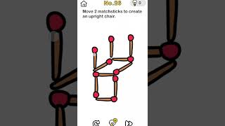 Brain out level no26  move 2 matchstick to create an upright chair 26100 shortvideo viralvideo [upl. by Josefa]