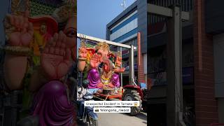 Unexpected Incident in Tarnaka  Huge bappa Idol stuck youtubeshorts shorts bappa ganesh 2024 [upl. by Malissia165]