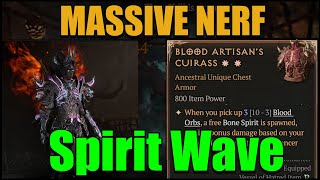 MASSIVE NERF  Nercromancer Diablo 4  Spirit Wave [upl. by Theobald]