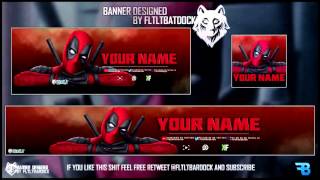 Free Deadpool Free Youtube Banner amp Twitter Header  PSD Revamp GFX 2016 [upl. by Alodee]