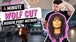 WOLF CUT IN 4 MINUTES with HIDDEN ponytails for CUSTOMISATION of the hair trend 2023 [upl. by Niwhsa973]