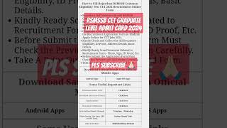 RSMSSB CET Graduate Level Admit Card 2024 rsmssb admitcard2024 [upl. by Nyraf]