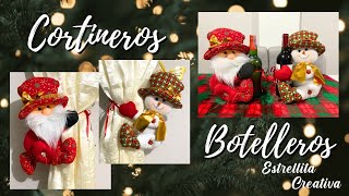 Cortineros  Botelleros Navideños  Tutorial [upl. by Atikin]