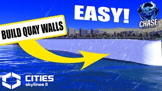 HOW TO EASILY BUILD QUAY WALLS  Cities Skylines 2 [upl. by Gaultiero]