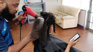 How to do a Proper Blowout on Coarse Kinky Natural Hair [upl. by Mutz]