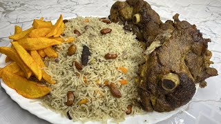 Qado Shidan Bariis Iyo Hilib Dheylo oo dhadhan LehSomali rice ampmeat 🤤Chef Hussein [upl. by Langer894]