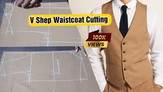 V Shep waistcoat Cutting  three piece jacket cutting  Waistcoat  वास्कॉट में कितनी लूज रखता हूं [upl. by Brezin]