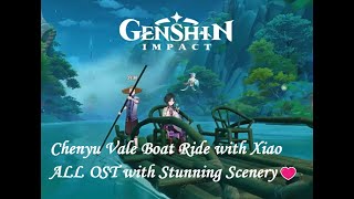 Chenyu Fishermans Song Cutscene  Chenyu Vale Boat Ride ALL OST  Genshin Impact  原神沉玉谷山歌by船夫 [upl. by Hodgson]