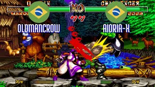 FT5 samsho2 OLDMANCROW BR vs AIORIAX BR Samurai Shodown II Fightcade Nov 7 [upl. by Pavlish463]