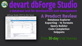 devart  dbForge Studio 2022 A database tool for SQL Server developmentmanagement review [upl. by Padget]