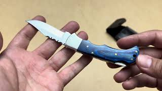 Ash CF8 Custom Handmade Hunting Folding Pocket knife 440c steel [upl. by Suriaj729]