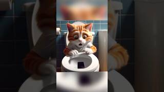 what u do if phone drops on toilet cat cute kitten funny catlover kitty [upl. by Solange656]