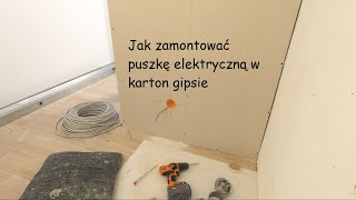 Jak zamontować puszkę elektryczną w karton gipsie [upl. by Suhcnip587]