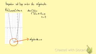 Bepalen van de top mbv de afgeleide [upl. by Submuloc]