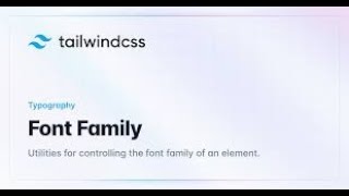 How to config font family in tailwind [upl. by Trisha312]