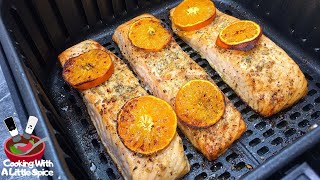 Air Fryer Frozen Salmon Fillet Recipe [upl. by Gavan]