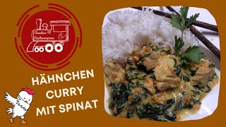 Blitzrezept ⚡ HÄHNCHENCURRY mit Spinat [upl. by Erdrich]