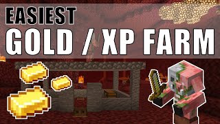 Easiest Gold XP Farm Minecraft  Compact Fast Zombified Piglin Farm [upl. by Kutchins]