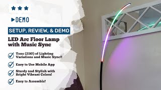 Full Setup amp Review  LED Arc Floor Lamp with Music Sync [upl. by Ahsaenat]