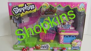 Shopkins Small Mart Grocery Store Playset Unboxing Toy Review [upl. by Wallach]