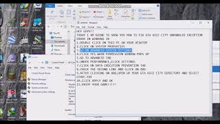 GTA VICE CITY UNHANDLED EXCEPTION WINDOWS 10 FIX ALTERNATIVE METHOD GIVEN IN DESCRIPTION [upl. by Atterahs789]