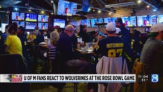 Excited Michigan fans watch Rose Bowl at local bars [upl. by Parish777]