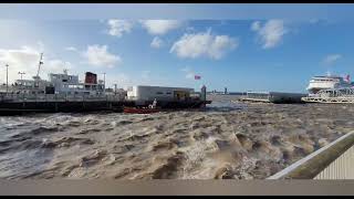 STORM ASHLEY OTTERSPOOL PROMENADE AND LIVERPOOL PIER HEAD 🌀🌩⛈️🌀 [upl. by Ahsiekrats]