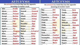 120 Common Opposites in English from AZ  Antonyms List Part I [upl. by Gardiner720]