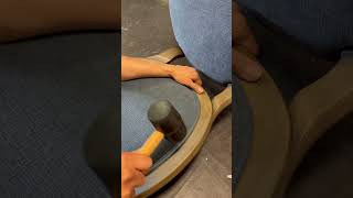 Installing double piping on an oval back chair upholstery piping foam chair furniture booths [upl. by Eicyaj]