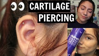 PIERCING MY CARTILAGE AT CLAIRES EXPERIENCE  Amanda Jule  2017 [upl. by Ennayelsel]