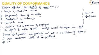 Quality Of Conformance  Quality Engineering  Metrology and Quality Engineering [upl. by Eeramit]