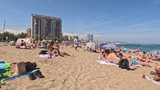 🌤️ BEST Barcelona Beach Spain Barceloneta 4K 2023 Walking Tour beach walk [upl. by Fish]