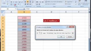 Excel 2007  Top 3 des Chiffres daffaires  Mise en forme conitionnelle [upl. by Avery]