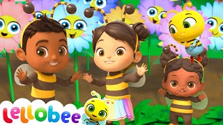 The Fuzzy Buzzy Bee Song 🐝  Lellobee City Farm  Moonbug Kids  Farm Animals [upl. by Hazen969]