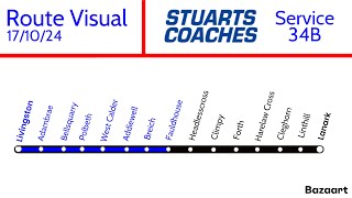 Stuarts of Carluke MCV Evora Service 34B Livingston to Fauldhouse • RV 171024 [upl. by Eihtur199]