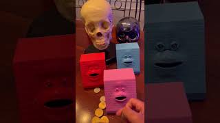 MONKEY FACE  CREEPY FACE COIN BANK  SKULL HEAD viralvideo trending shorts satisfying fyp [upl. by Abrams]