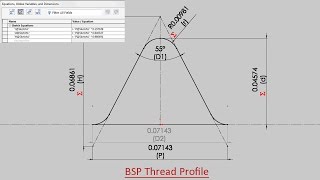 Creating British Standard Pipe Thread Profile SolidWorks [upl. by Ehcadroj]