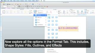 Microsoft Office Word MAC How to Use WordArt [upl. by Esorlatsyrc279]