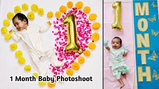 1 Month Baby Photoshoot Ideas  Baby Photoshoot Ideas at Home  DIY Baby Monthly Photoshoot Ideas [upl. by Ateuqal]