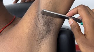 Asmr underarm shaving chest trim clean [upl. by Washington349]