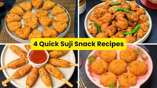 घर की सामग्री से बनाएं 4 आसान और लाइट सूजी स्नैक्स  Easy Suji Snack Recipes Part20  MintsRecipes [upl. by Airpac]