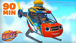 90 MINUTES of Blazes BEST Police and Firefighter Rescues 🚨  Blaze and the Monster Machines [upl. by Purity]