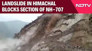 Himachal Landslide  Landslide Blocks Section Of National Highway707 Connecting Paonta Sahib [upl. by Irahs]