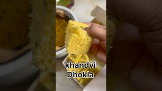 Mumbai yummy breakfast khandvidhoklatheplatrending food youtubeshorts reels [upl. by Ahsykal]