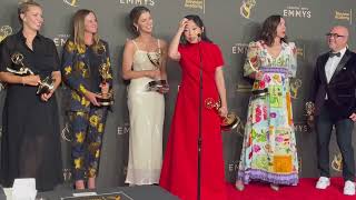 Awkwafina and Quiz Lady producers Best TV Movie 2024 Emmys press room interview [upl. by Arrekahs]