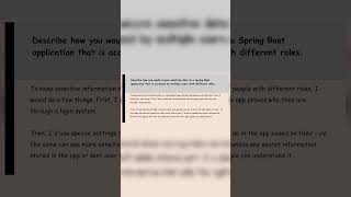 How you would secure sensitive data in Spring Boot application that is accessed by multiple users [upl. by Anaerdna]