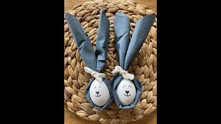 Servietten falten Ostern Osterhase Anleitung  Napkins fold Easter bunny instructions DIY [upl. by Normandy]