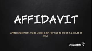 How to Pronounce AFFIDAVIT in American English [upl. by Notluf]