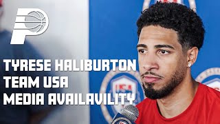 Tyrese Haliburton Team USA Media Availability July 8 2024  Indiana Pacers [upl. by Eesac403]