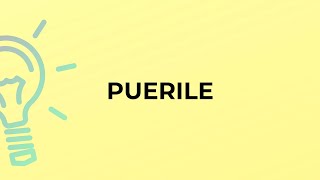 What is the meaning of the word PUERILE [upl. by Wise348]